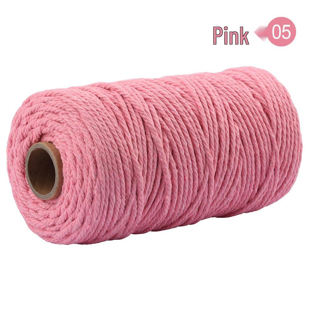 3mm Single-Color Cotton Rope for DIY Weaving - 2mm Thick Tapestry and Binding Thread