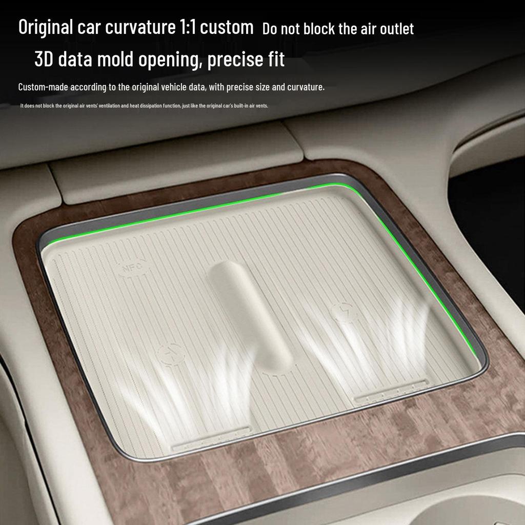 Silicone Wireless Charging Pad for Nio ES8: 3rd Gen Center Console Phone Pad Decoration, Compatible with 26 Models
