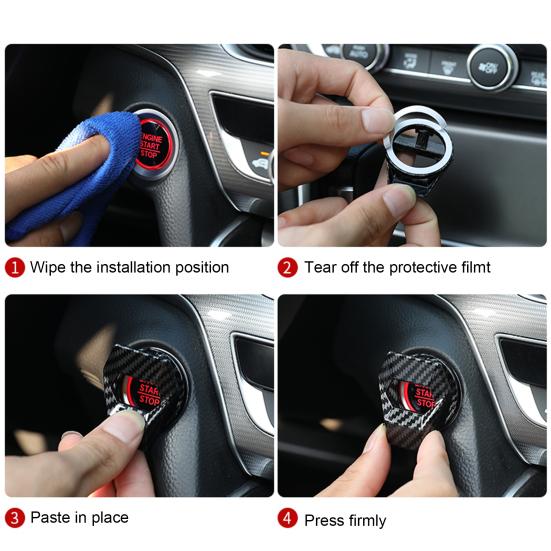 Car Start Button Decorative Cover Anti-scratch Engine Switch Protective Cap