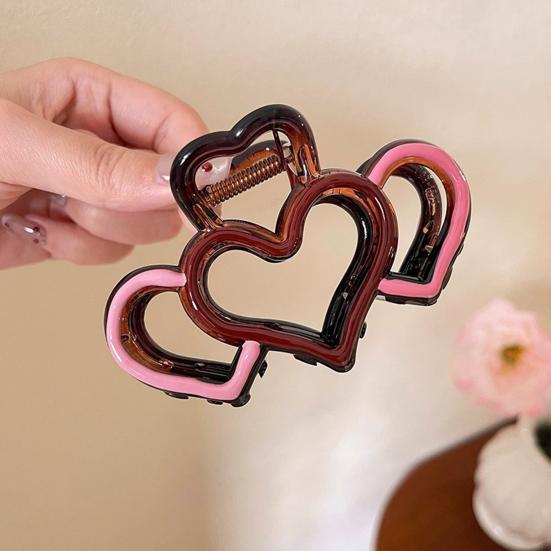 Hair Claw Hollow Heart Design Back Head Hair Clip Strong Grip Hair Clip Women Hair Styling Tool Hair Accessory