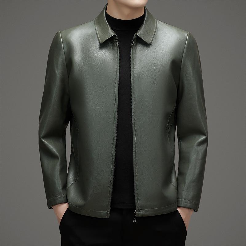 

Куртка из натуральной кожи мужская весенне-осенняя, утолщенная бархатная куртка из овчины для пап среднего и пожилого возраста 195