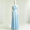 In stock women's new sexy satin slip long dress, slim fit, backless European and American hangover dress, wholesale