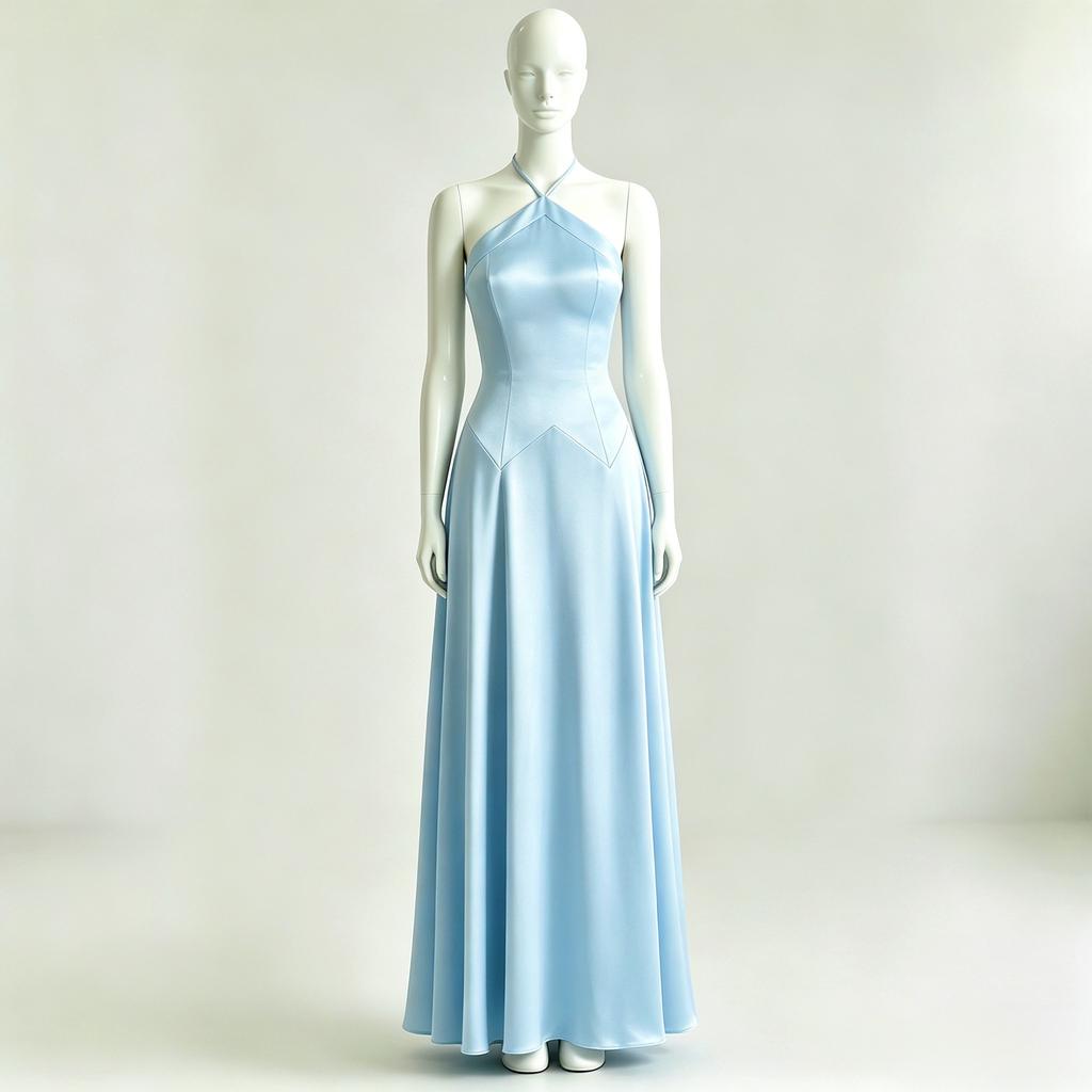In stock women's new sexy satin slip long dress, slim fit, backless European and American hangover dress, wholesale