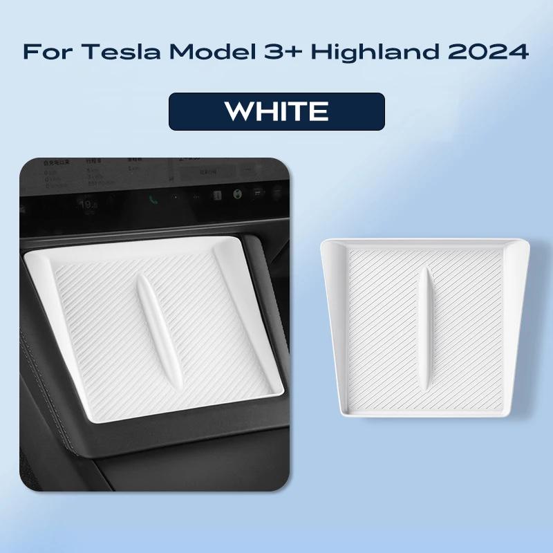 

For TESLA Model 3 2025 2025 Highland Wireless Charging Silicone Pad Model3+ Center Control Storage Box Armrest Box Bottom Mat белый
