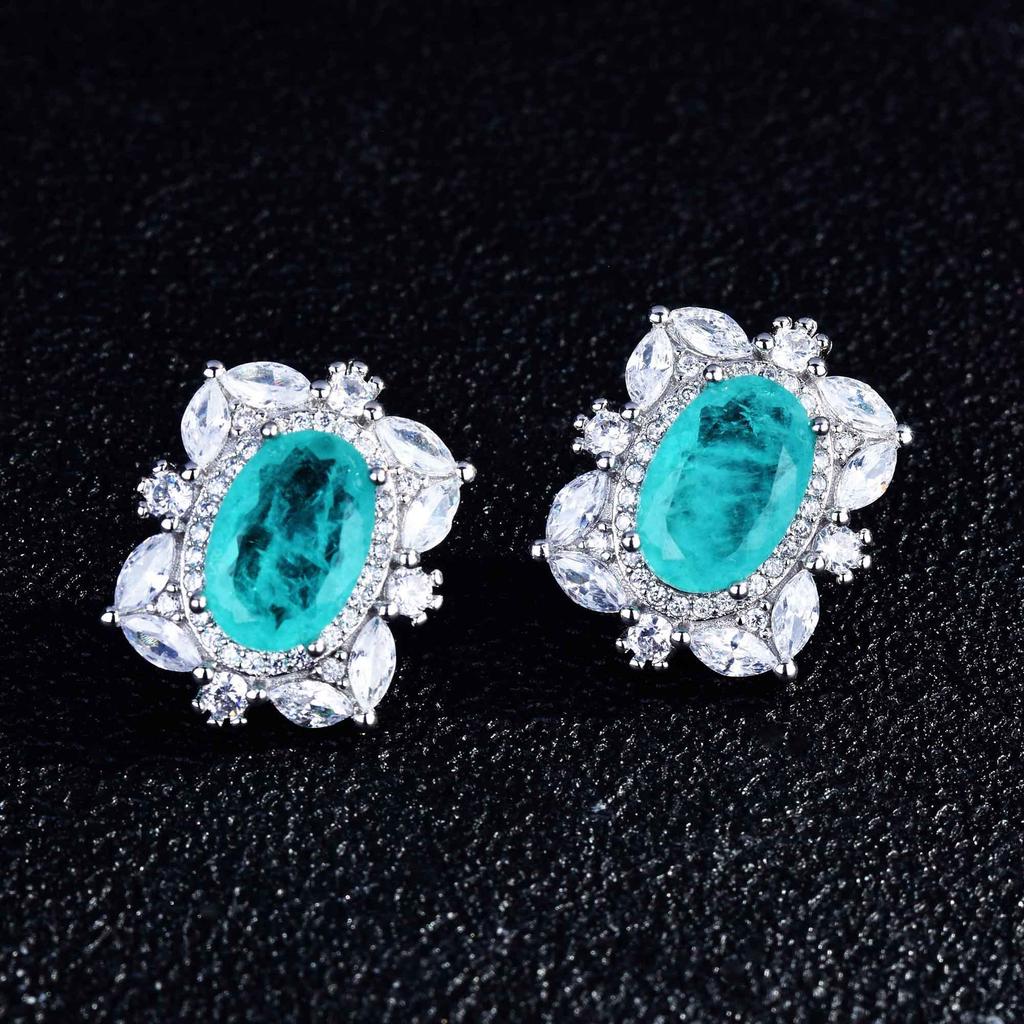 High-End Design Luxury Paraiba Pendant, Exaggerated Large Diamond High Carbon Diamond Necklace For Women