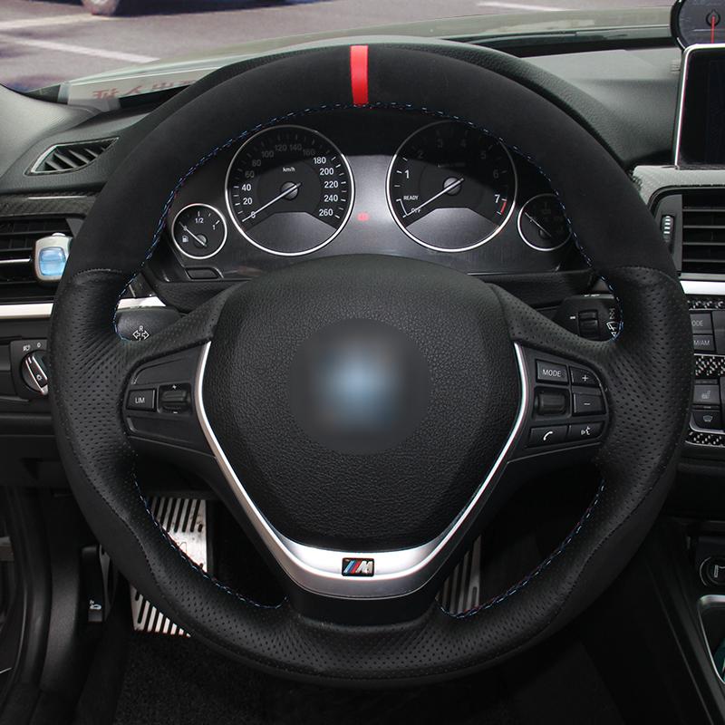 Autolenkrad aus schwarzem Wildleder, echtes Leder für BMW F20 F21 F22 F23 F30 F31 F34 F32 F33