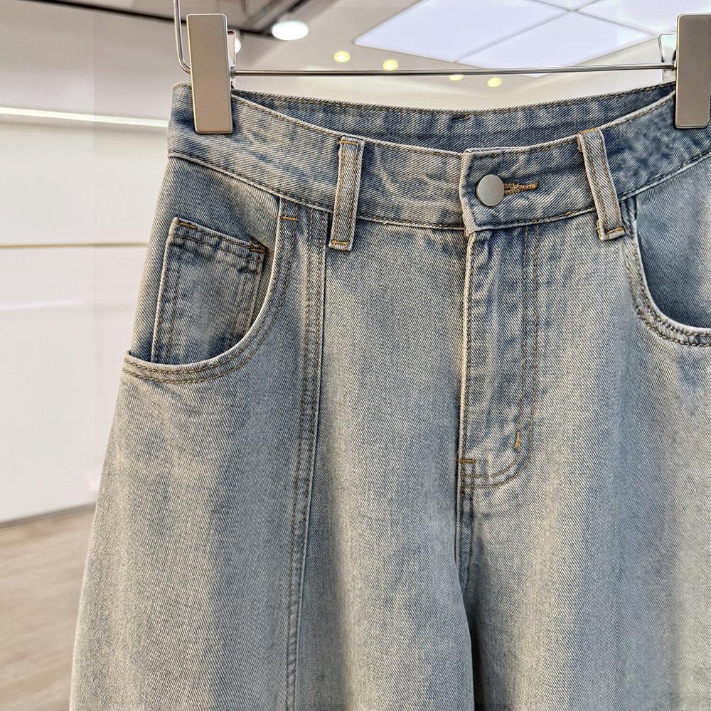 2026 New European-Style Women's Relaxed Wide-Leg Balloon Jeans: Chic & Comfortable Curved Long Pants