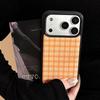 Trendige INS Coole Orange-Schwarze Karomuster Handyhülle Für iPhone 17 Promax 16 Pro 15 14 13 Pro Max Plus Fortgeschrittene Minimalistische Hülle
