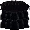 20pcs Black Velvet Drawstring Bags, Soft Velvet Pouch with Drawstring Closure for Jewelry Storage, Wedding Favors, Party Gifts &