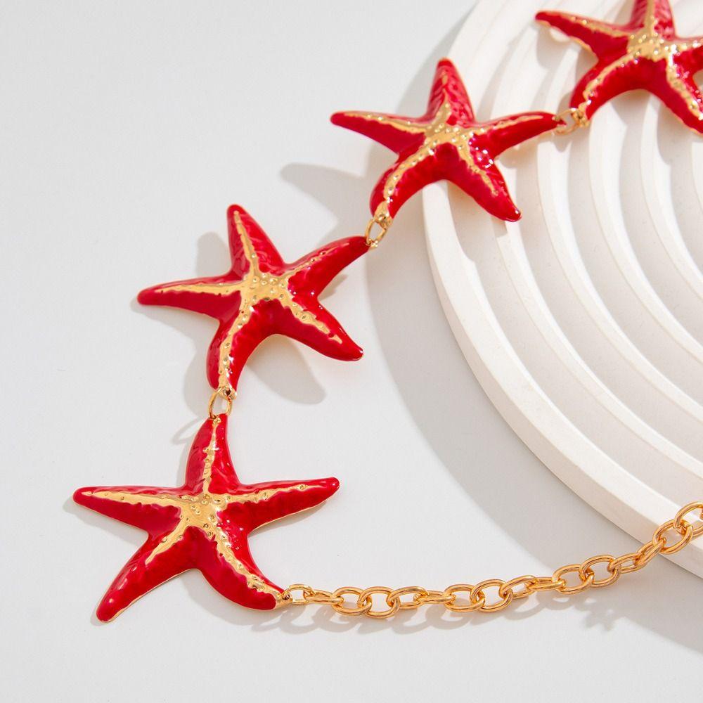 Adjustable Beach Starfish Waistband Sexy Bikini Body Chain Trendy Starfish Waist Chain  Beach