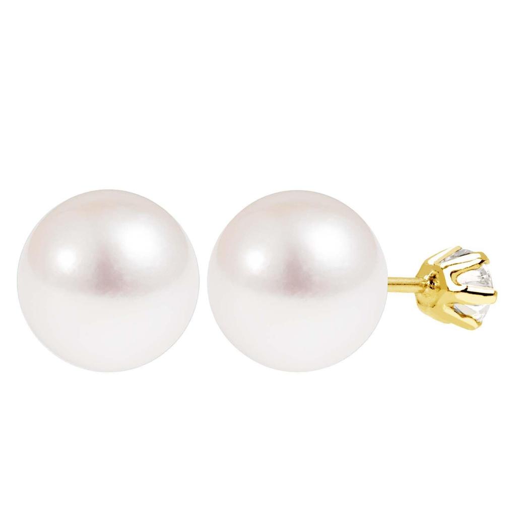 Lala Christie Diamond Earrings with 0.3ct Akoya Pearl Earring Backs, 18K Gold, Women's, le56-0029-yg