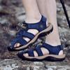 Sandali da uomo in vera pelle di vacchetta impermeabili, ciabatte da spiaggia estive di qualità, scarpe da ginnastica casual, scarpe da spiaggia all'aperto, taglia grande 38-48