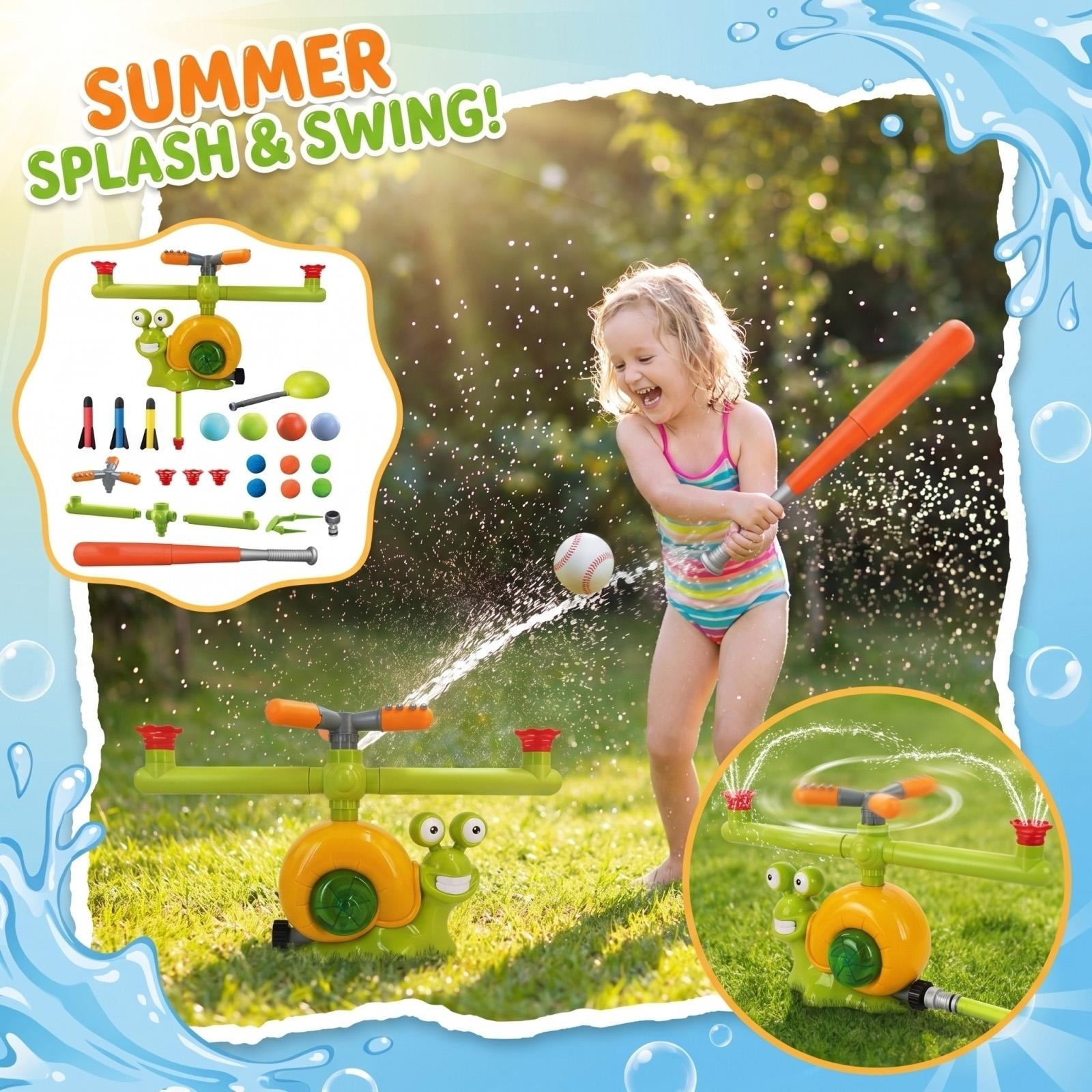 Children s Outdoor Sprinkler: Rotating Automatic Spray Head Yard Water Play Toy One Size