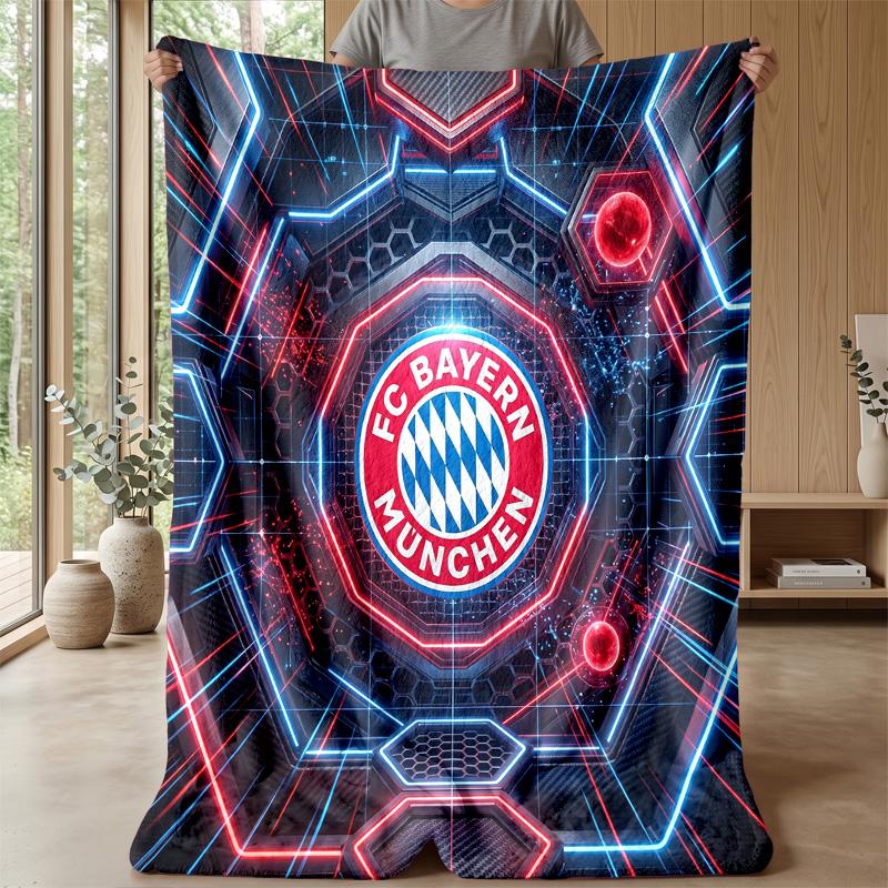 Bayern Munich Theme Blanket Soft Flannel Blanket Plush Throw Blanket Cozy Sofa Bed Blanket for Home Decor
