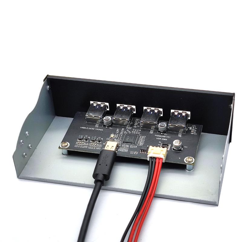 USB 3.2 Typ-C Panel für optisches Laufwerksschacht, 10 Gbit/s, 3,5/5,25 Zoll HUB, 19-PIN auf C-Port Wendeanschluss