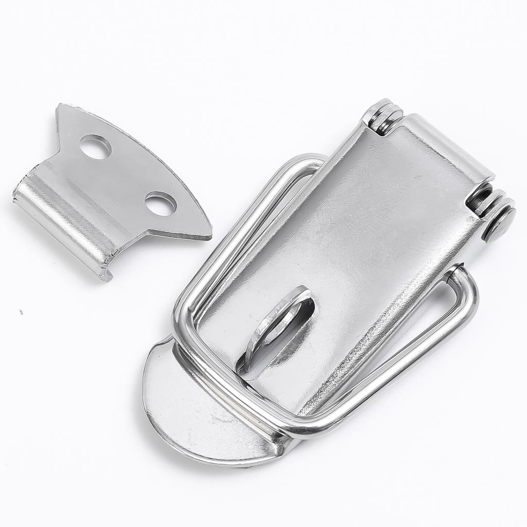 10/1PC Duck Beak Spring Buckle Stainless Steel Door L Lock Hasp Latches Wooden Box Furniture Cabinet Door Spring Buckles Clamps