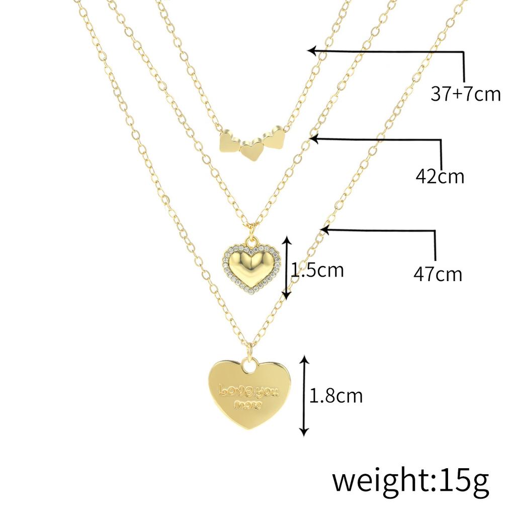 Necklace for Women  Ins Jewelry Simple Love Pendant Necklace Female Hundred Heart-shaped Necklace Multi-layer Love Necklace Elegant Necklace