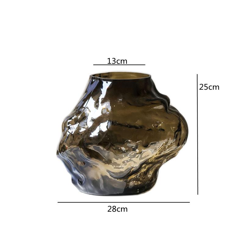 

Coffee Colored Irregular Glass Vase, Glass Container, Living Room Desktop Flower Arrangement, Hydroponic Vase, Home Decoration