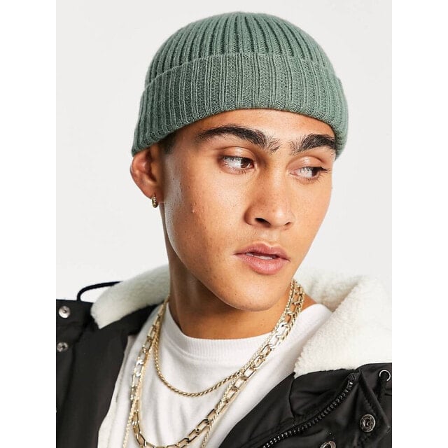 

Зеленая шапка-бини с манжетами Vans Shallow