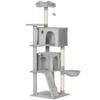 160 cm Cat Tree, Multiple Levels, Sisal Scratching Posts, Caves, Plush Platforms, Hammock, Ladder, Play Balls