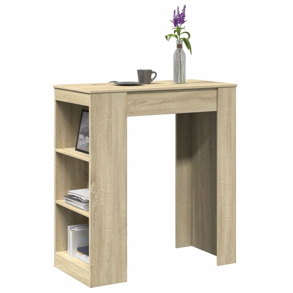 Bar Table with Shelf Sonoma Oak 95x47x103.5 cm Engineered Wood