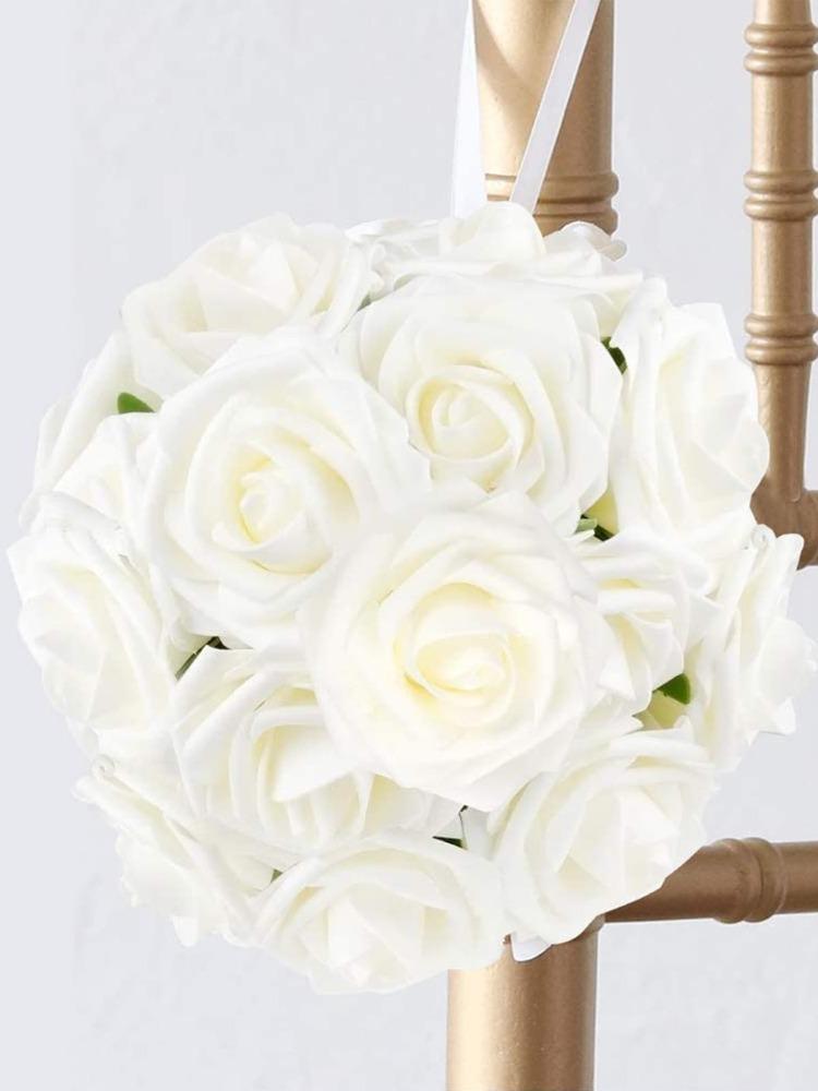 25 stuks 8 cm echt ogende schuim neprozen met stengels kunstbloem DIY bruidsboeketten voor bruiloftsfeesttafels balkondecoraties