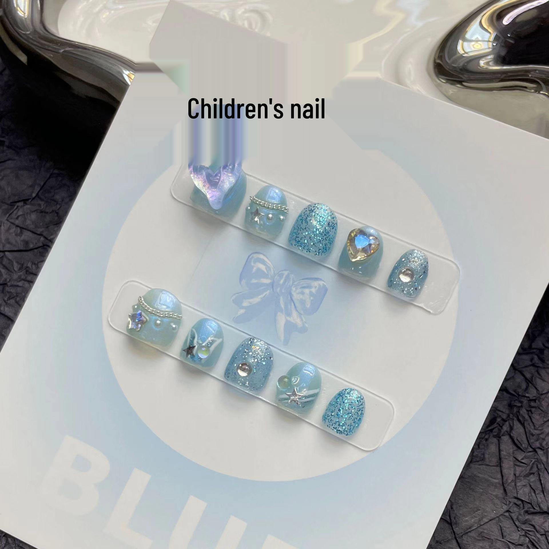 

Оригинальные детские носимые наклейки для ногтей «Русалочка», «Морская звезда» - Милые, не повреждающие, маникюр с блестками Small S