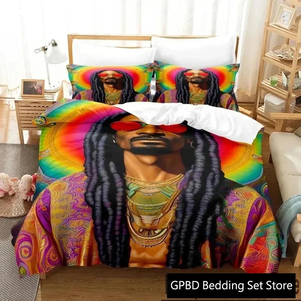 3D Print Snoop Dogg Rapper Bedding Set Boys Girls Twin Queen King Size Duvet Cover Pillowcase Bed Boys Adult Home Textileextile