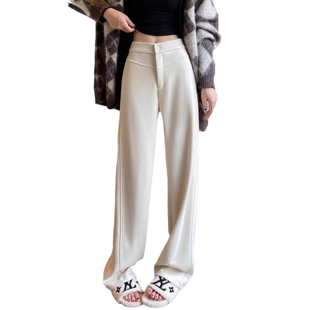 

Брюки-бананы для женщин на весну, осень и зиму. Узкие прямые шерстяные брюки свободного покроя. Свисающие брюки-меч. XXL