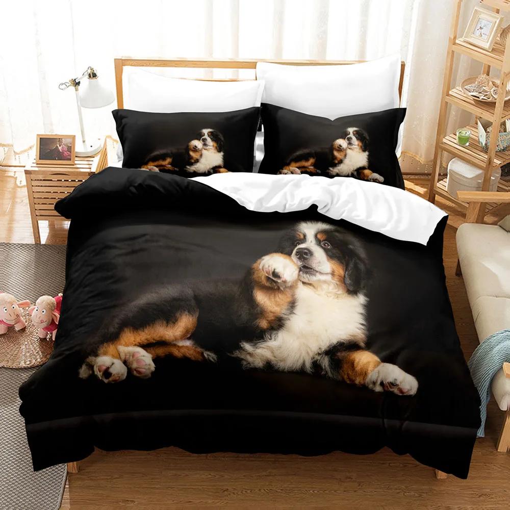3D Print Funny Dogs Bedding Set Dog Duvet Cover Set Double King Queen Single Cute Animal Design Custom Bedclothes
