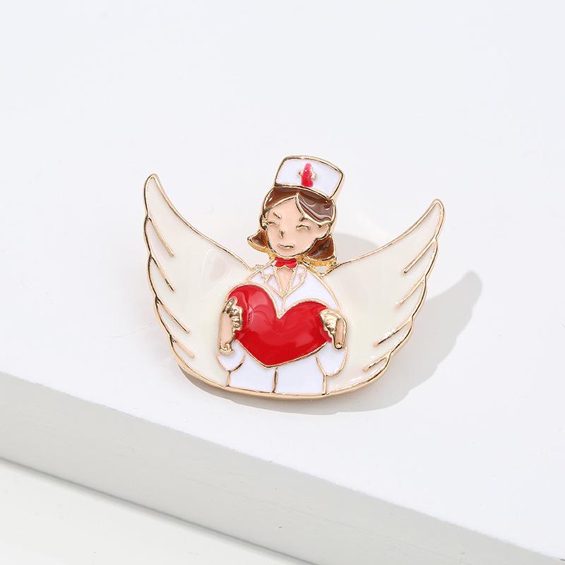 Wuhan Hospital Epidemic Prevention Brooches: Cartoon Series with Thermometers, Caring Doctors, Nurses, and More Creative Designs.