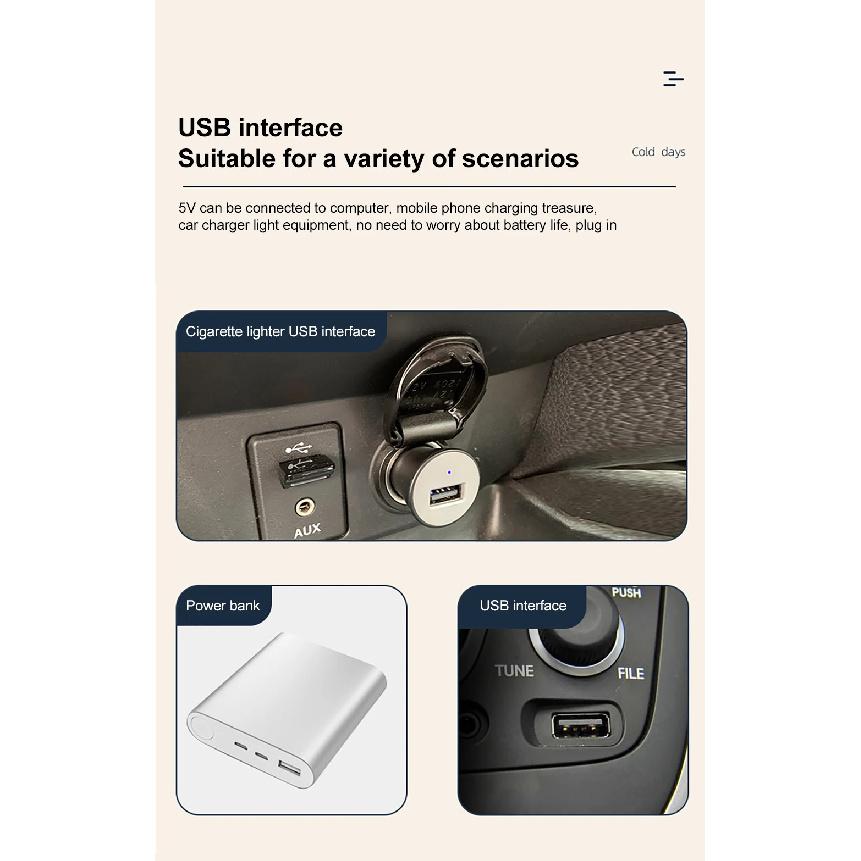 Ventilador de coche de 5 V, 12 V y 24 V, ventilador de refrigeración para coche, ventilador de coche USB de doble cabezal, 2 velocidades, ventilador de aire enfriador automático ajustable, accesorios para coche, regulación del viento