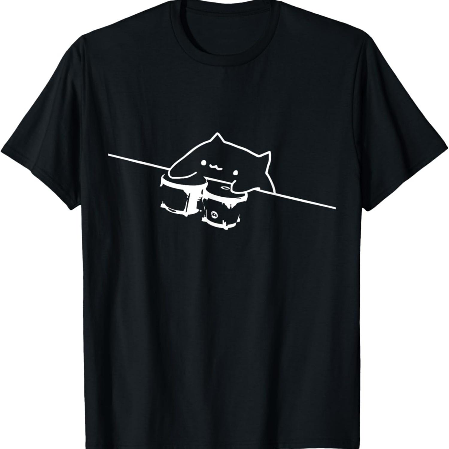 Cat with bongos meme TShirt - Bongo Cat T-Shirt S