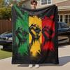 1pc Rasta, Fist Outdoor Flannel Blanket Soft Warm All-Season Throw for Sofa Bed Car Camping Office, Cozy Gift Idea1321S