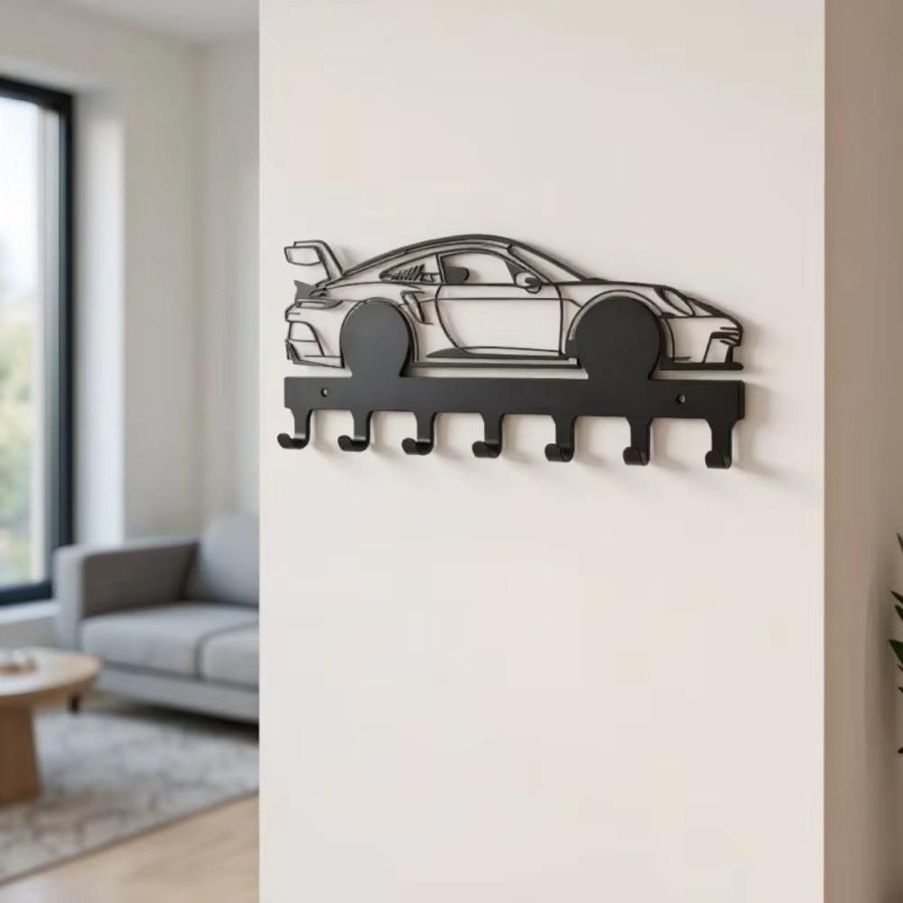 Functional Black Automotive Key Hooks Wall Mounting Easy Installation Car Key Holder Metal Metal Car Key Hooks Home Organization