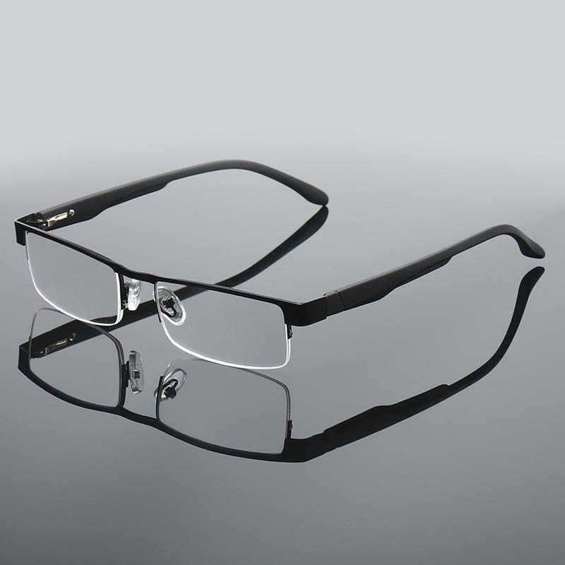 Fashion Half Frame Reading Glasses Men Women Square Metal Optical Eyeglasses Vintage Presbyopia Eyewear