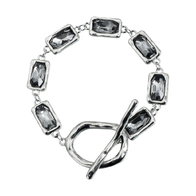 Geometric Square Black Diamonds Necklace Set Craft Of Glass Alloy Iron For Excellent Durability And Styles