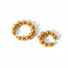 New 18k gold glossy round bead earrings earrings temperament fashionable and simple stainless steel beaded stud earrings