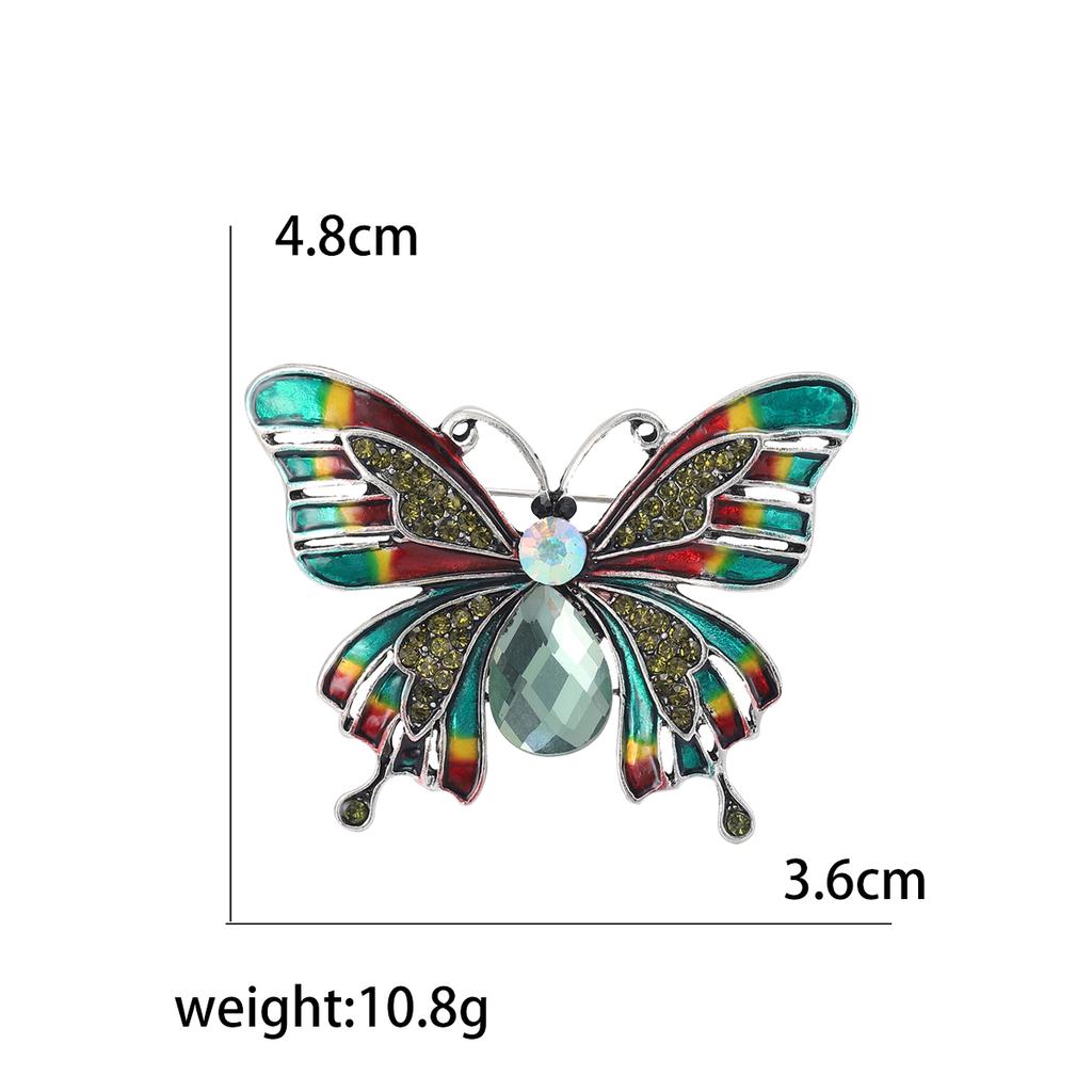 Rhinestone Butterfly Brooches for Women Unisex Enamel Insect Pins Banquet Party Backpack Gifts Jewelry Accessories