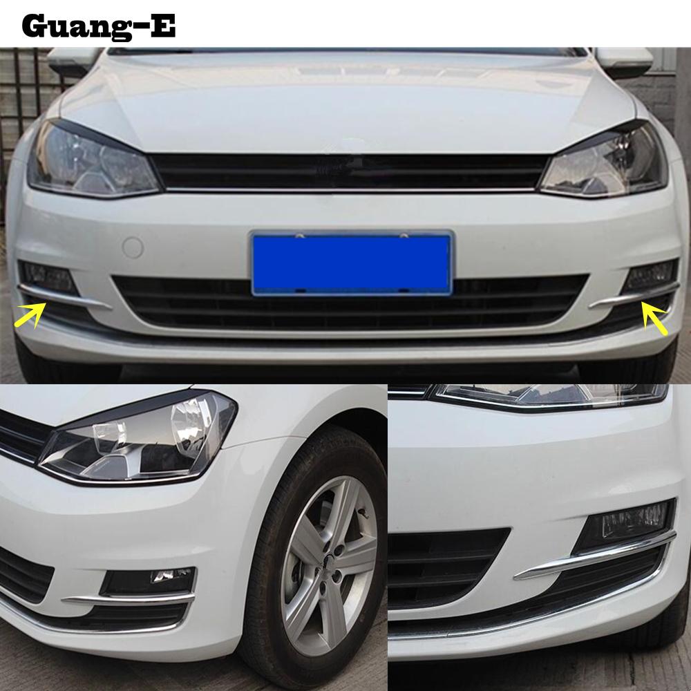 For Volkswagen VW Golf7 Golf 7 2014 2015 2016 2017 2018 Stick Head Front Fog Light Lamp Frame Stick ABS Chrome Trim Panel