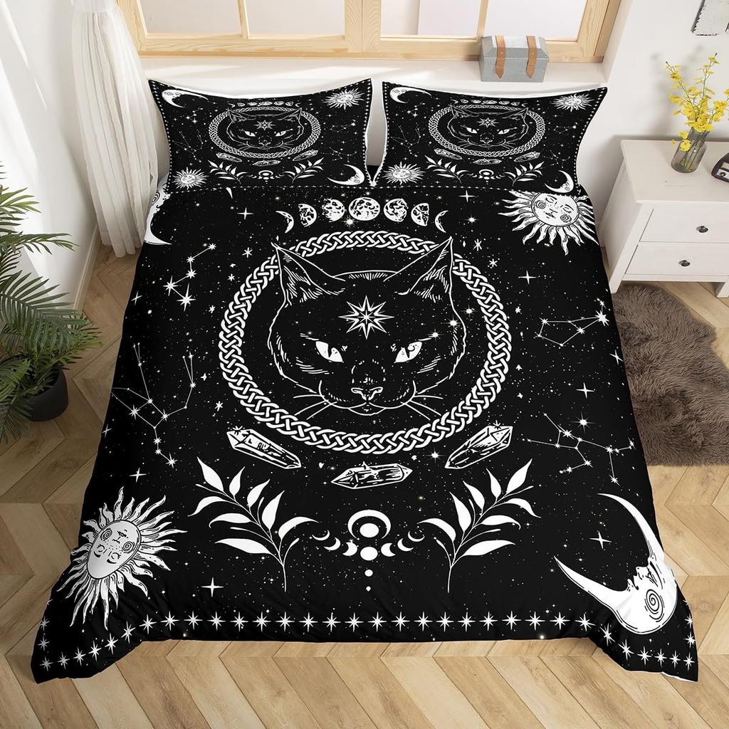 Cats Soft Duvet Cover Set Twin for Young Girls Chic Adorable Lovely Cat Patern Beding Set Digital Print 3D Cat Warm Comforter Cover
