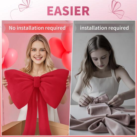 2 Pcs Bow Decoration Bow Themed Room Backdrop Decor for Wedding Birthday Party Engagement Bachelorette Baby Shower Door Wall Decoration