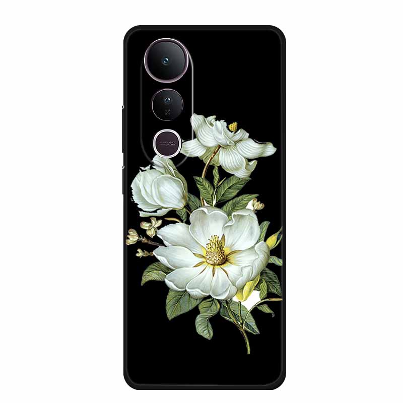 For Vivo V50 Lite Phone Case V 50 lite Coque Cute Cartoon Black Silicone Soft Back Cover For Vivo V50 Lite 5G 4G Case V50lite