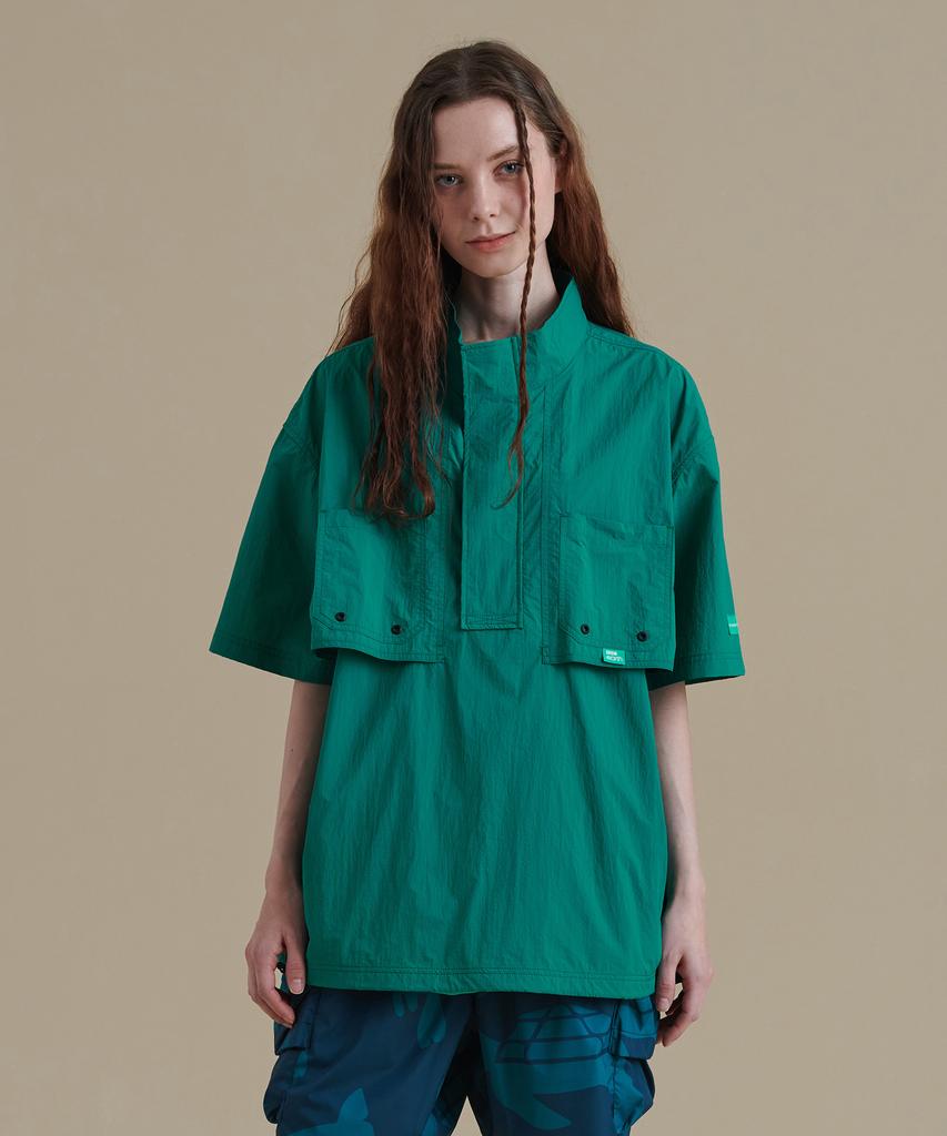 Bbc Earth Patch Pocket Short Sleeve Anorak_Teal Green