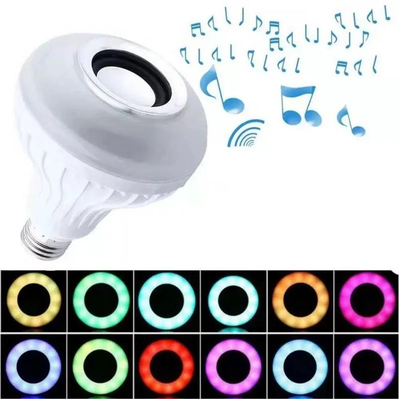 Bluetooth RGB Music Bulb, E27 LED Color Changing Light with Remote Control, Dimmable Speaker Lamp for Party Home Bedroom