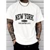 European sizes Men'S Casual Trendy New York Brooklyn The Empire City Letter Print T-Shirt | Regular Fit, Crew Neck, Short Sleeve