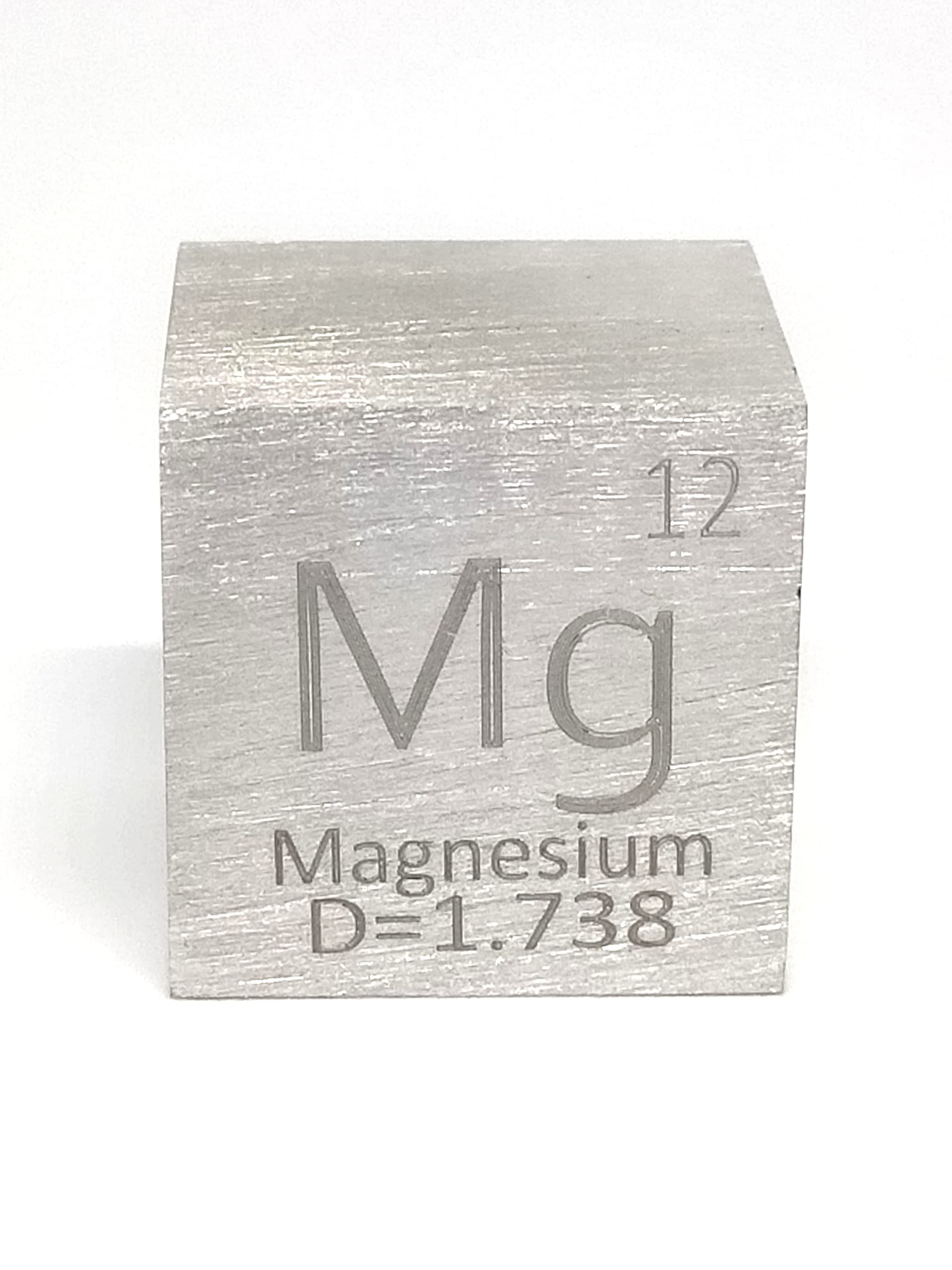

Elemental specimen Magnesium Mg stamped normal (25mm cube, A, surface)