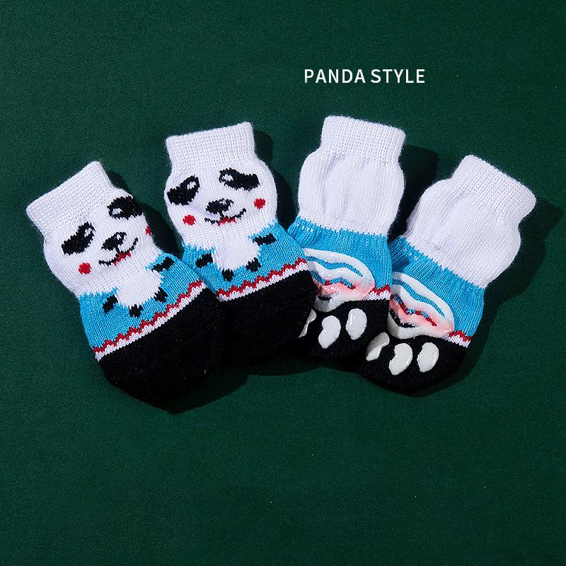 Pet Socks High quality Non slip Bottom Dog Foot Covers Dog Socks Teddy corgi Cat Supplies 4 Pack