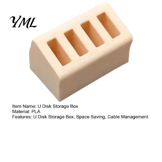 USB Drive Case U Disk Storage Box, with 4 Divided Compartments, Space Saving Flash Holder Management Organizer, for Office And Home Organization