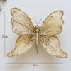 Simulated Butterfly Pendant Christmas Tree Gold Powder Decoration Butterfly Sequin Clip Christmas Floral Atmosphere Accessories
